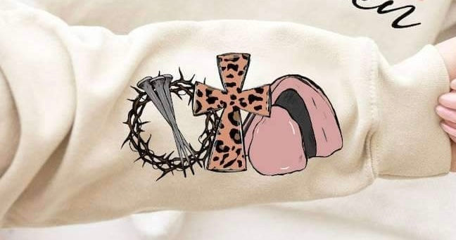 Nails leopard cross tomb 23882 DTF transfer