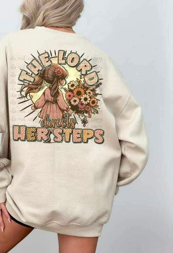 The lord directs her steps girl with flowers 20558 DTF transfer