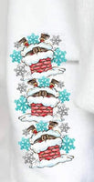 Santa in chimney with sequin snowflakes SLEEVE 11995 DTF Transfer