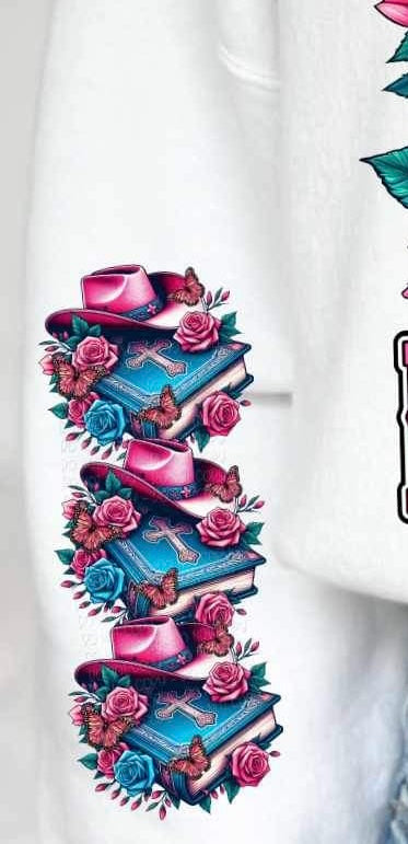 Cowgirl hat and bible SLEEVE 21143 DTF transfer
