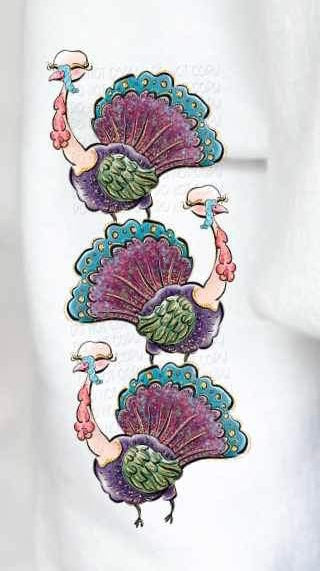 Colorful turkeys SLEEVE 15184 DTF Transfer