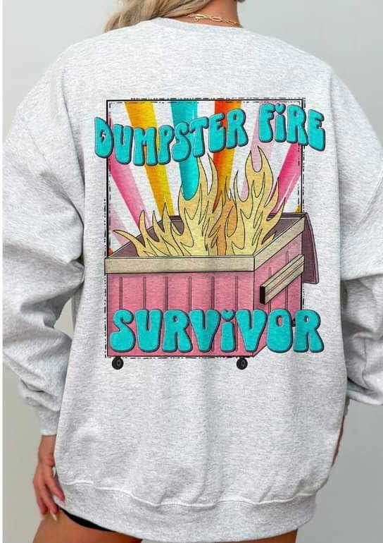 Dumpster fire survivor pink dumpster 19268 DTF TRANSFER