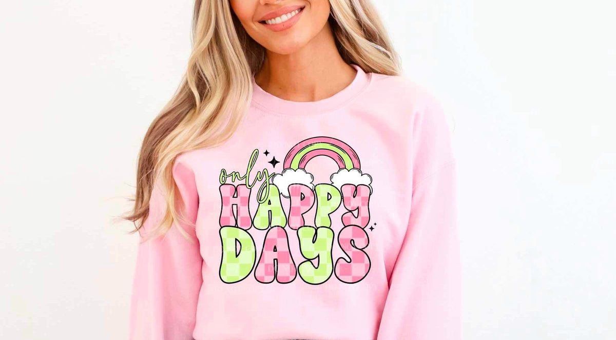 Only happy days green and pink (CSC) 20778 DTF transfer