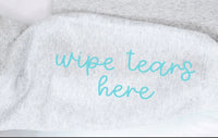 Wipe tears here blue SLEEVE (CITY) 36281 DTF transfer