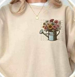 Water can with flowers 23043 DTF transfer