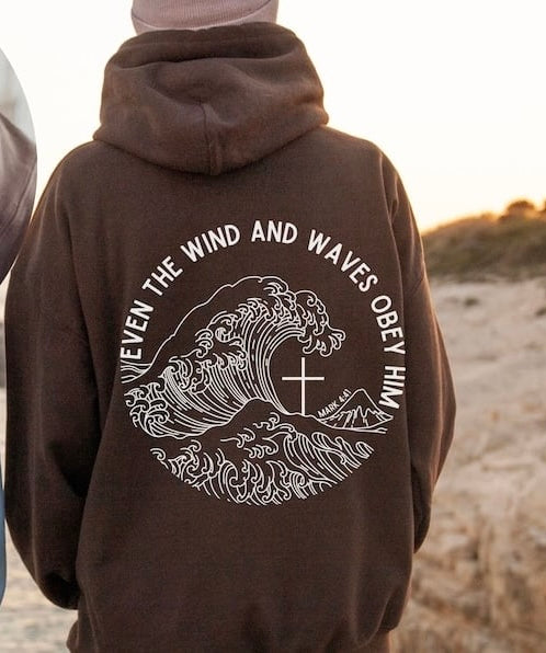 Even the ocean and waves obey him WHITE 27720 DTF transfer