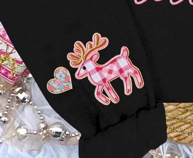 Red plaid reindeer (HW) 62024 DTF transfer