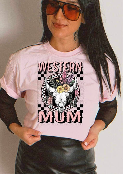 Western mum bull skull 23279 DTF transfer