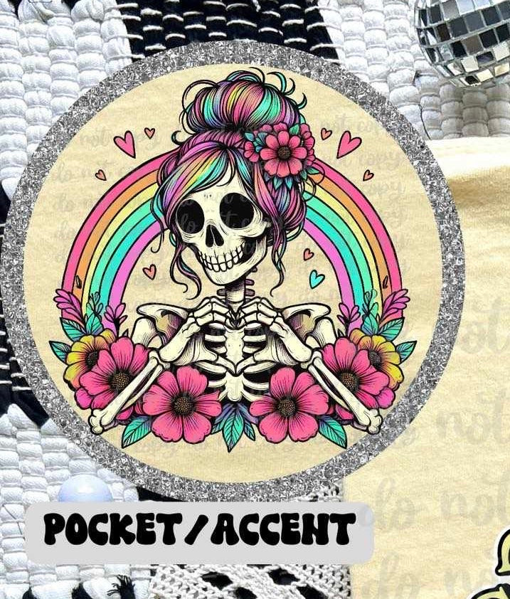 skellie making heart with rainbow 32020 DTF transfer