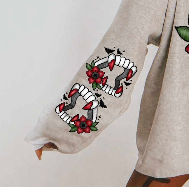 vampire teeth sleeve (CSC) 52329 DTF transfer