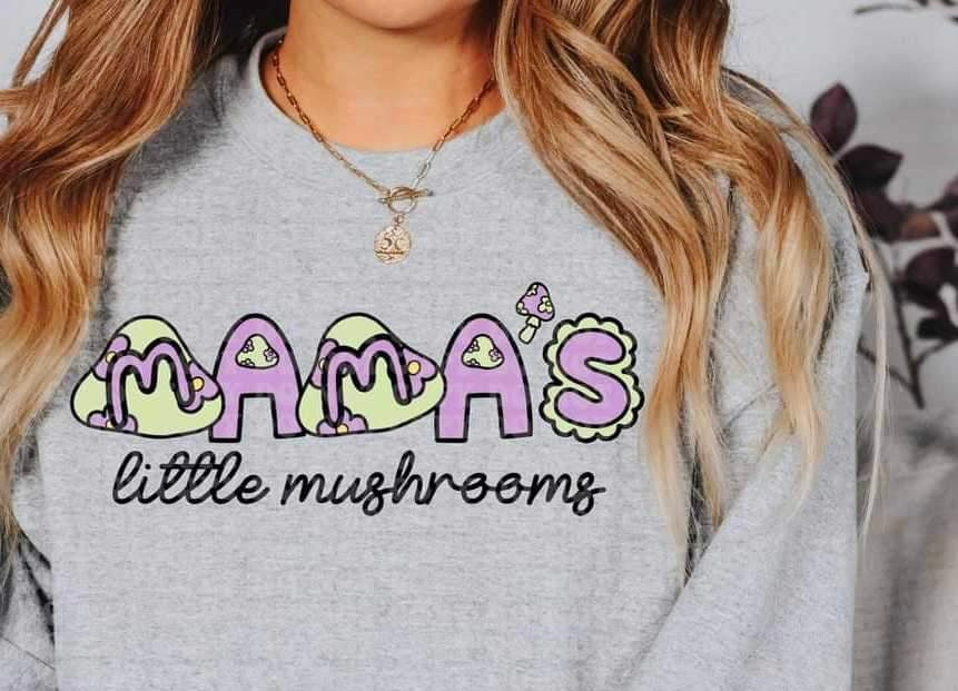 Mamas little mushroom purple and green 21085 DTF transfer