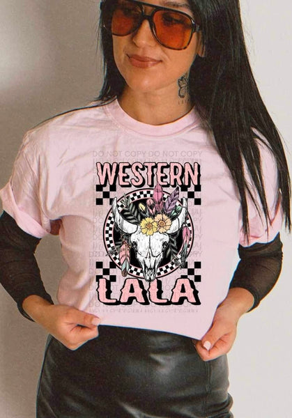 Western lala bull skull 23286 DTF transfer