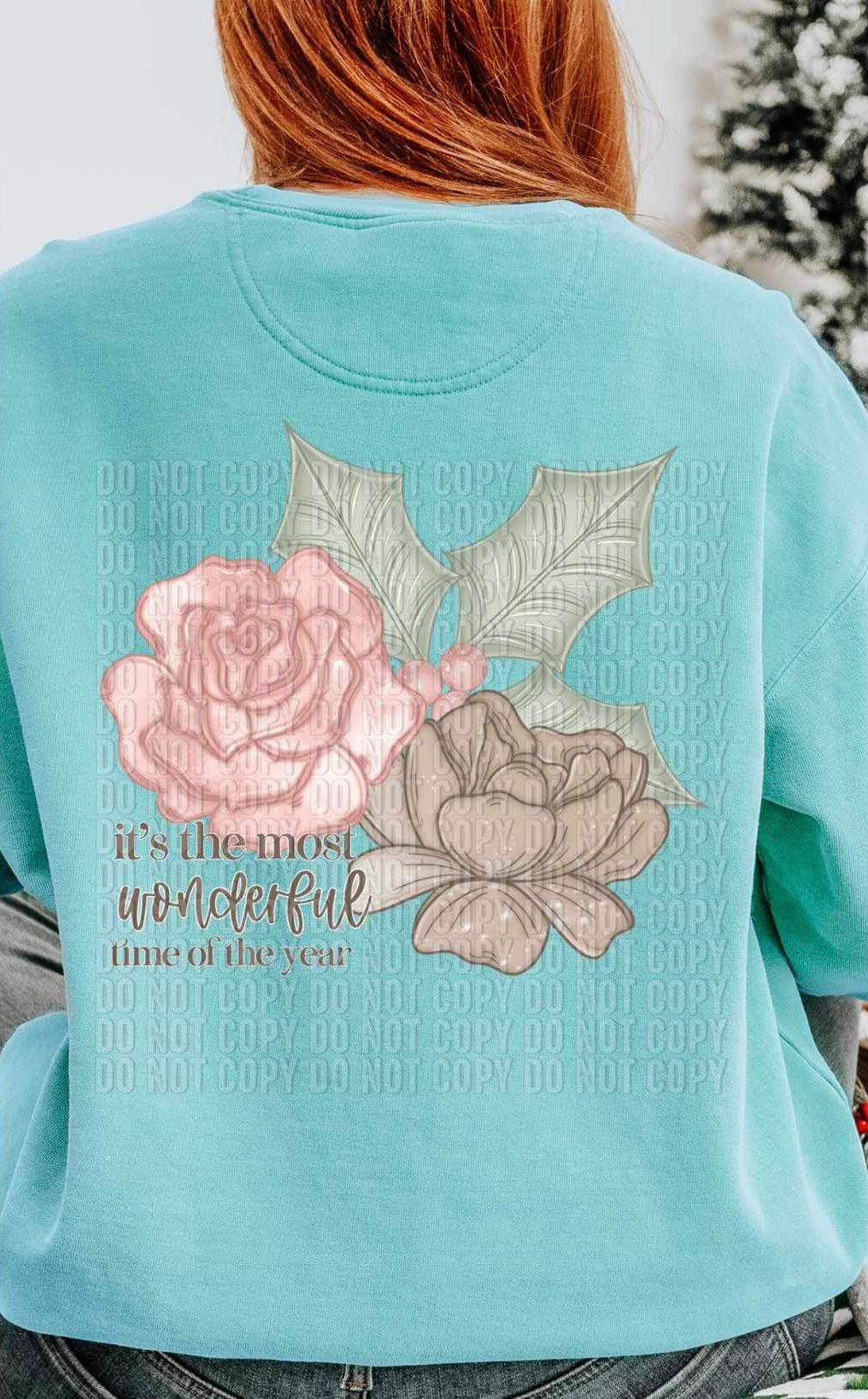 Its the most wonderful time of the year (pink and brown flowers) 15673 DTF Transfers
