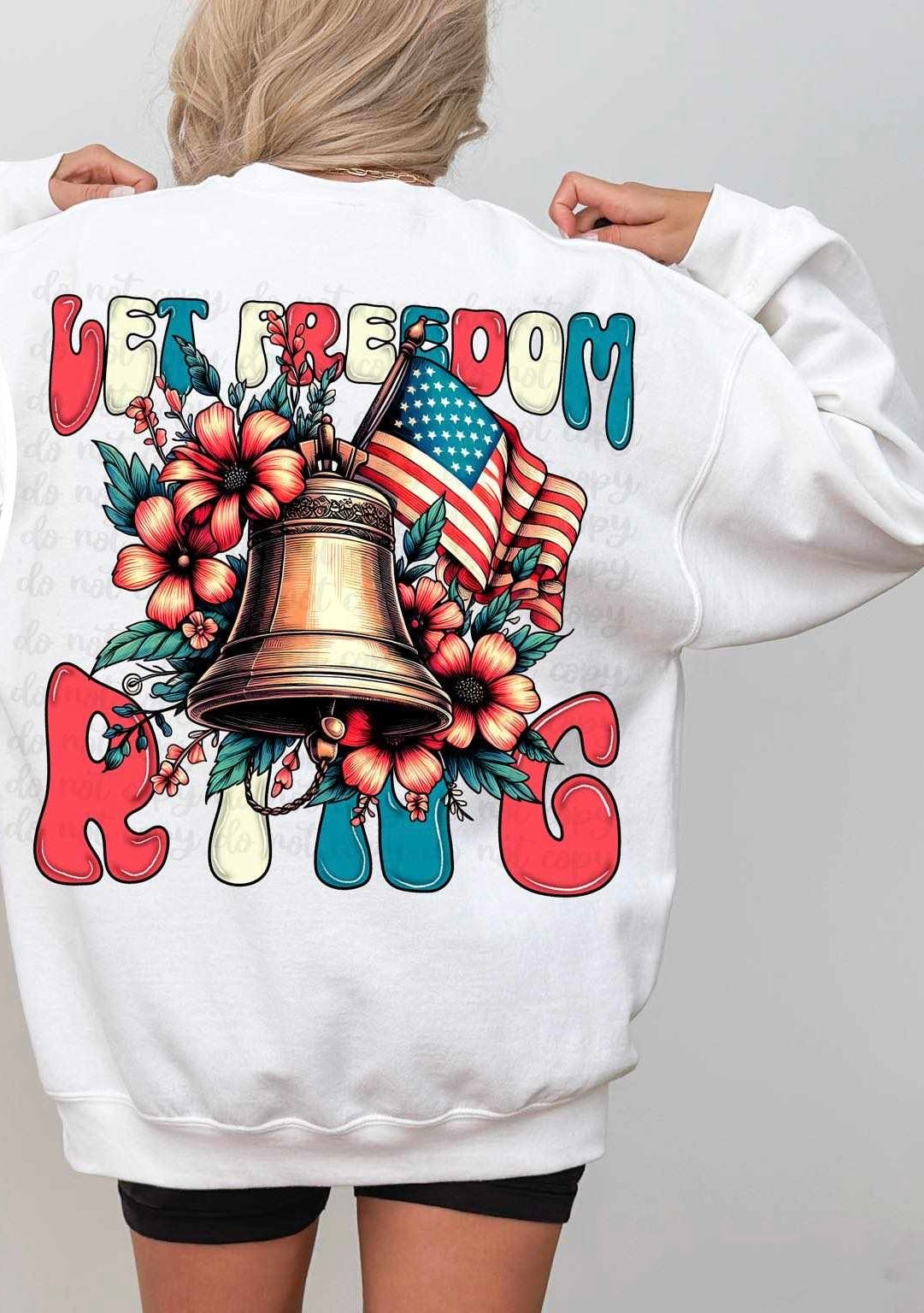 Let freedom ring patriotic bell 27940 DTF transfer