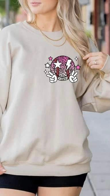 Pink leopard smiley 25125 DTF transfer