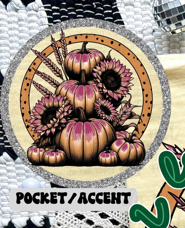 Purple and orange stacked pumpkins 36405 DTF transfer