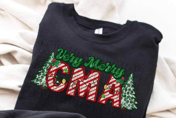 Very merry CMA Christmas trees DTF Transfer