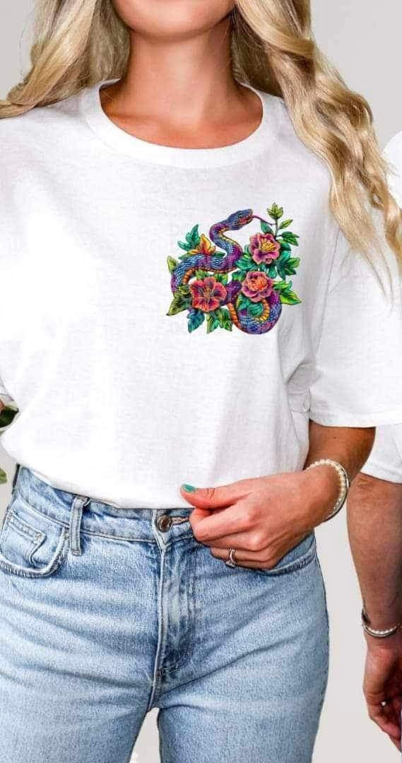 snake with flowers 25449 DTF transfer