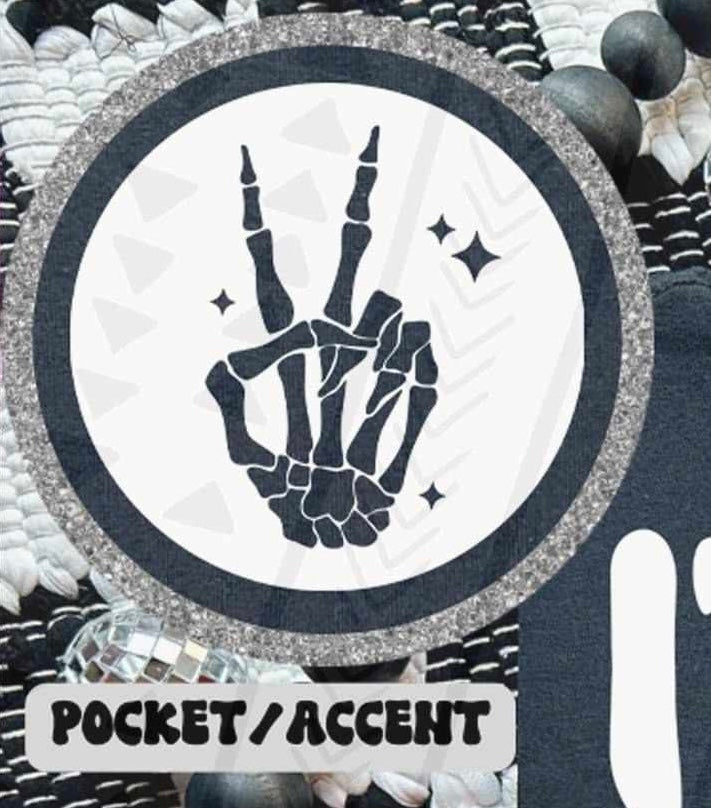 Skellie peace white background 36510 DTF transfer
