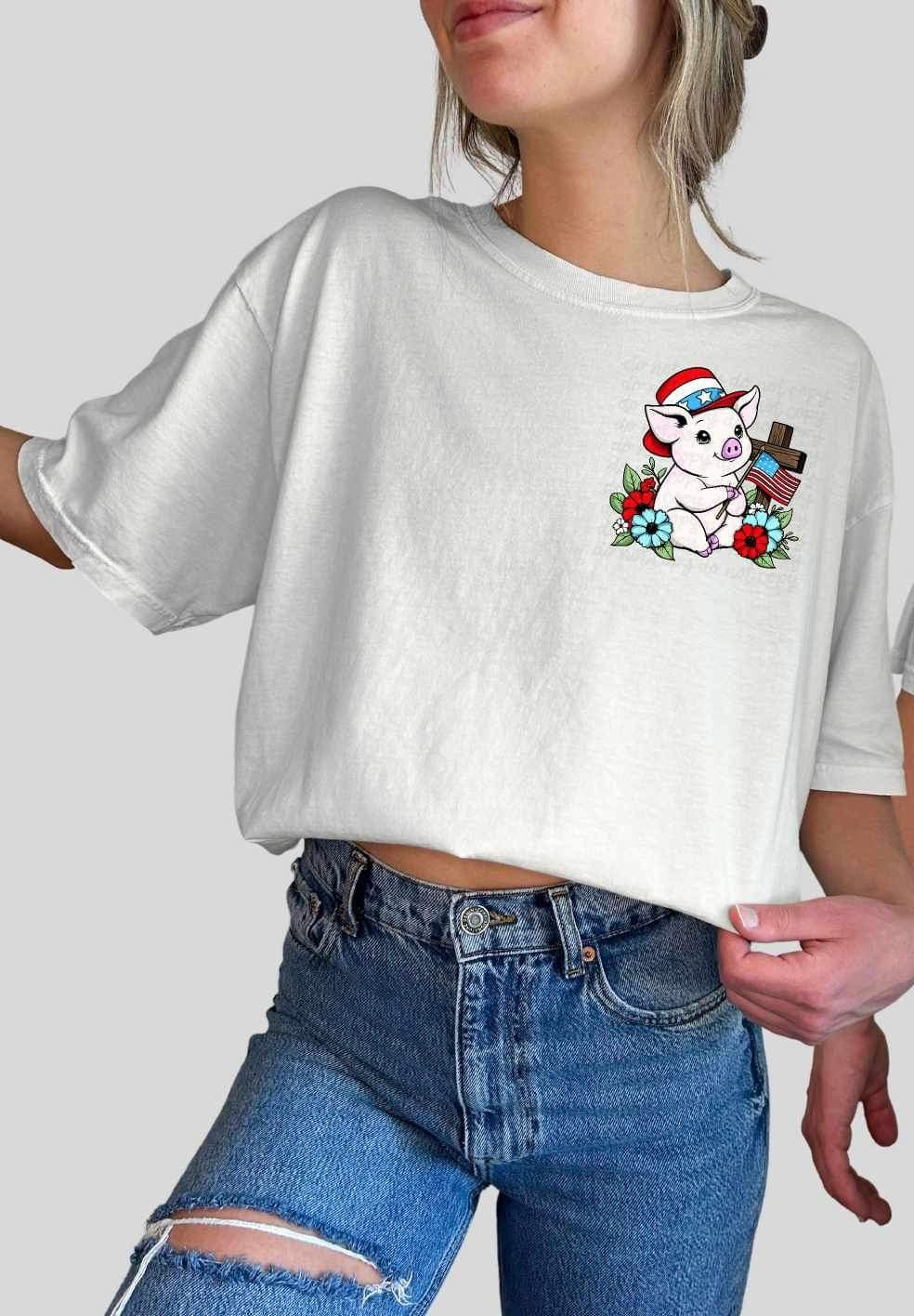 patriotic pig 24670 DTF transfer