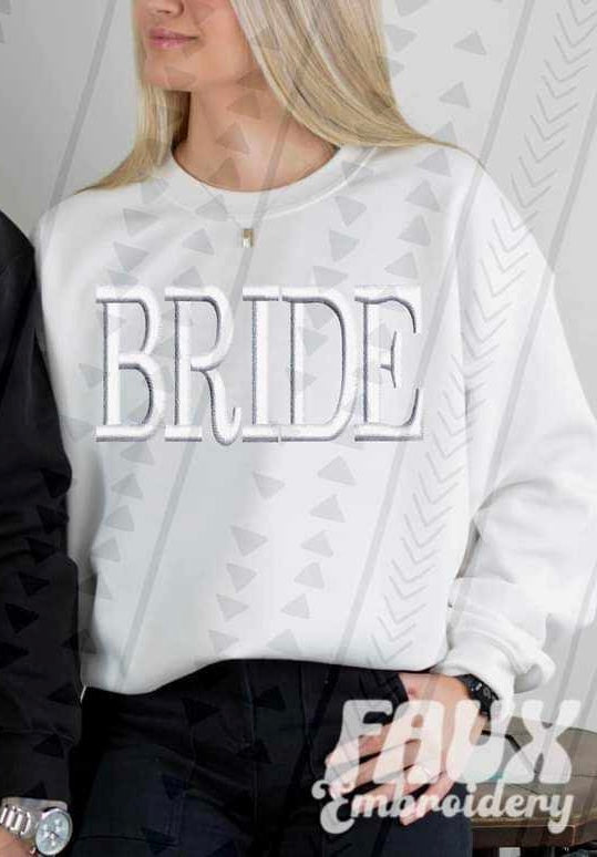 Bride white embroidery 27899 DTF transfer