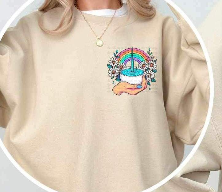 rainbow and cup 25557 DTF transfer