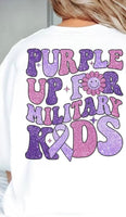 Purple up for military children GLITTERY 29308 DTF transfer