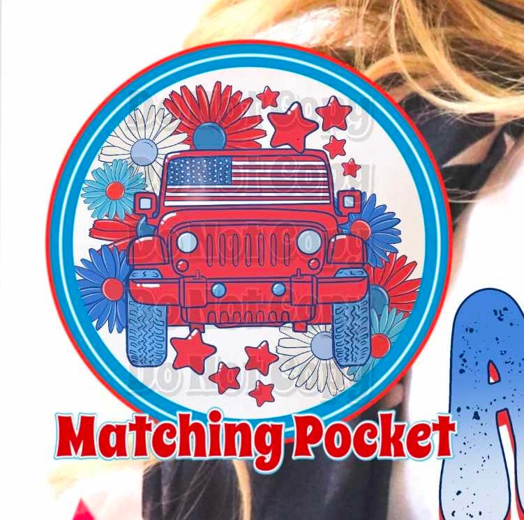 Red J POCKET American Woman SUPRIMA 30064 DTF transfer