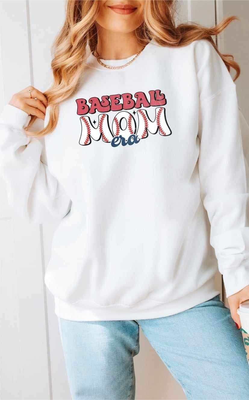 baseball mom era red blue and baseball font (WSB) 25590 DTF transfer