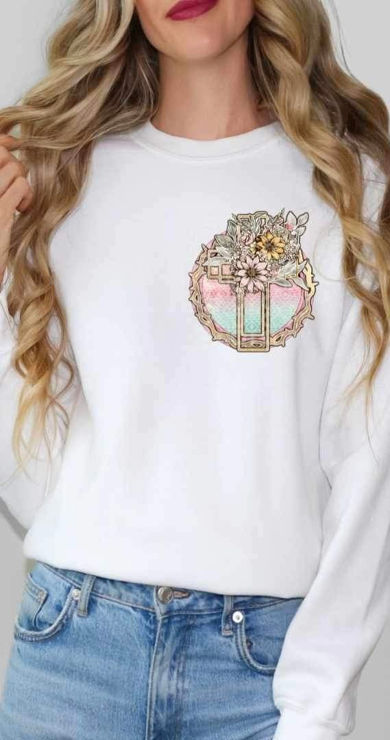 Floral circle cross (SSD) 21414 DTF transfer