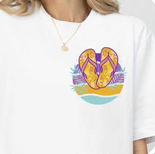 flip flops circle background 27673 DTF transfer