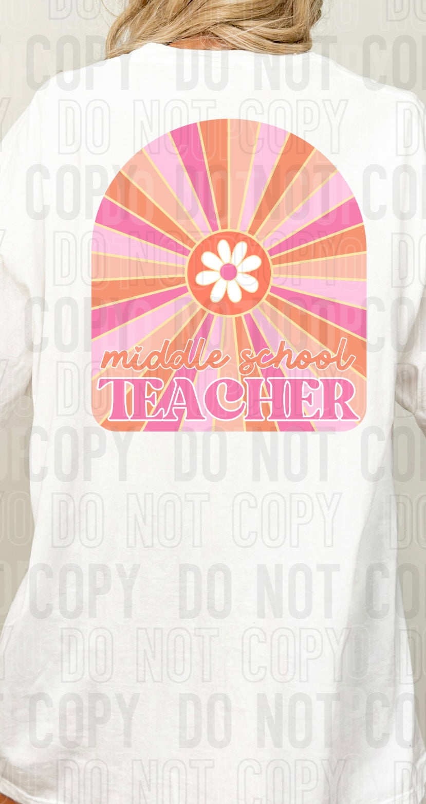 Middle school teacher orange and pink arch (SBB) 33597 DTF transfer