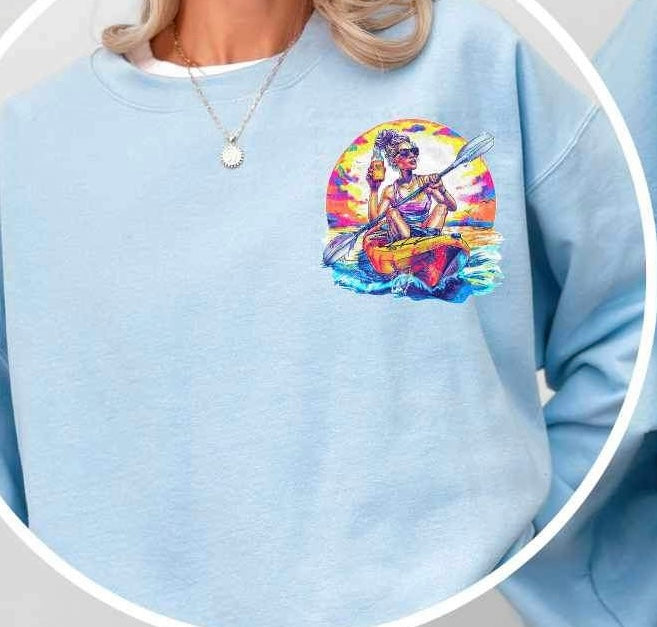 Girl kayaking 27189 DTF transfer