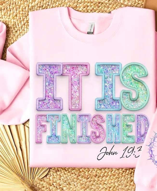 It is finished colorful sequin embroidery 25105 DTF transfer