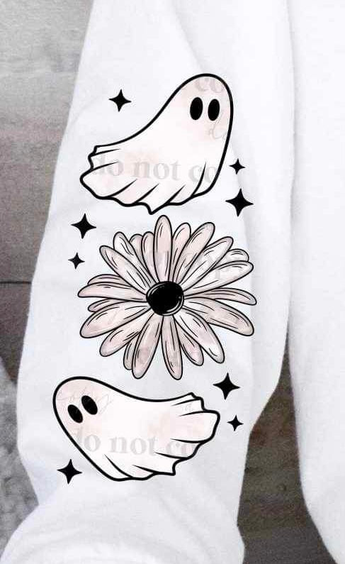 Ghosts and flower SLEEVE 17236 DTF TRANSFER