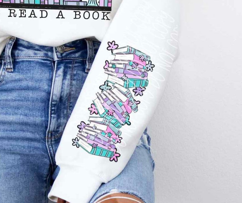 It’s a good day to read a book sleeve (PH) 79476 DTF transfer