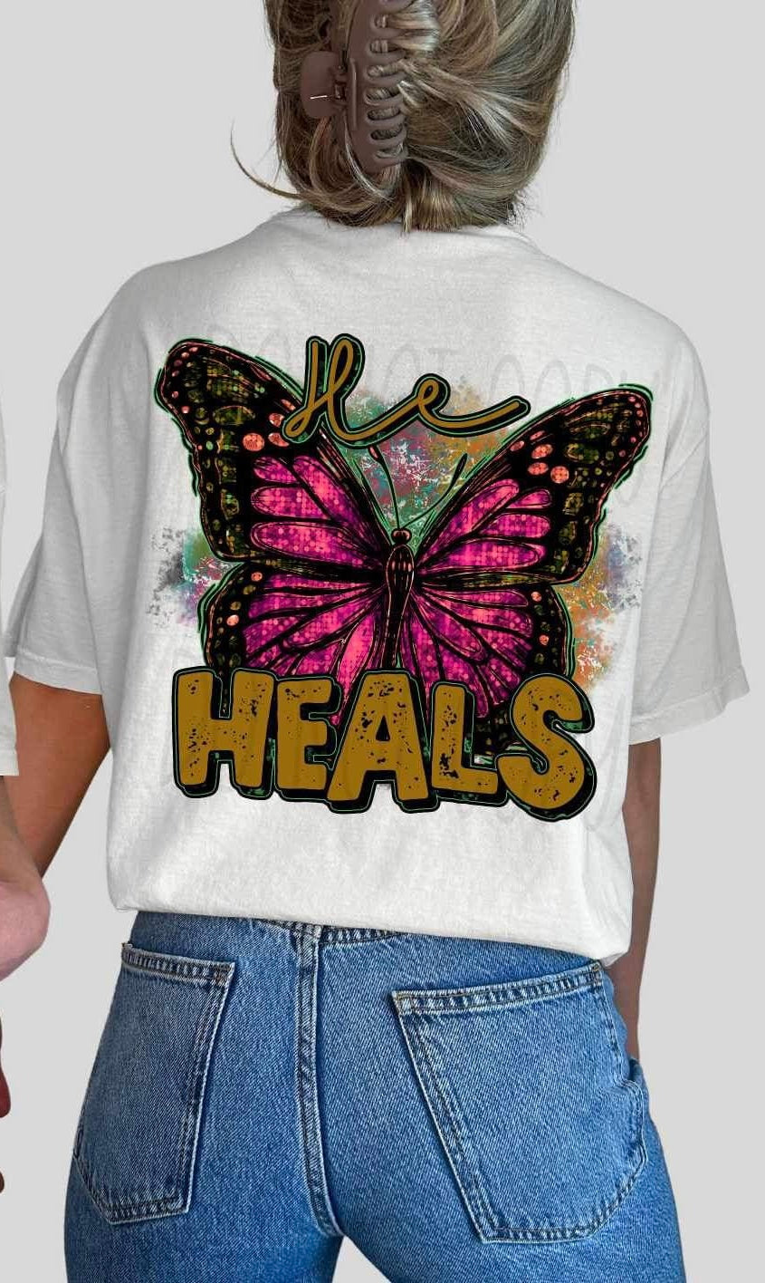 He heals pink butterfly 19061 DTF TRANSFER