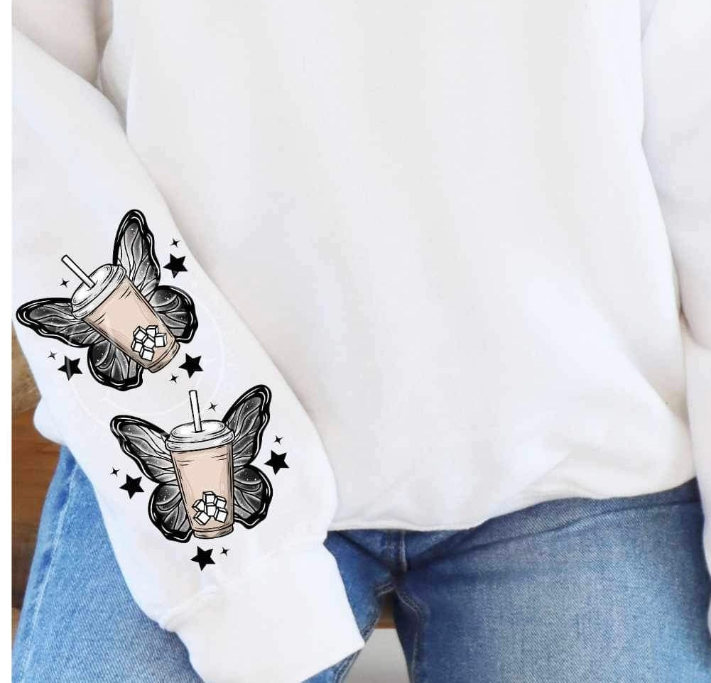 latte with butterfly wings SLEEVE (LYTTLE) 24703 DTF transfer