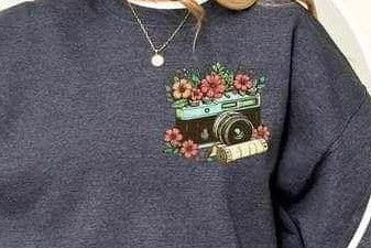 floral camera 23047 DTF transfer
