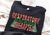 Very merry respiratory therapist Christmas trees DTF Transfer