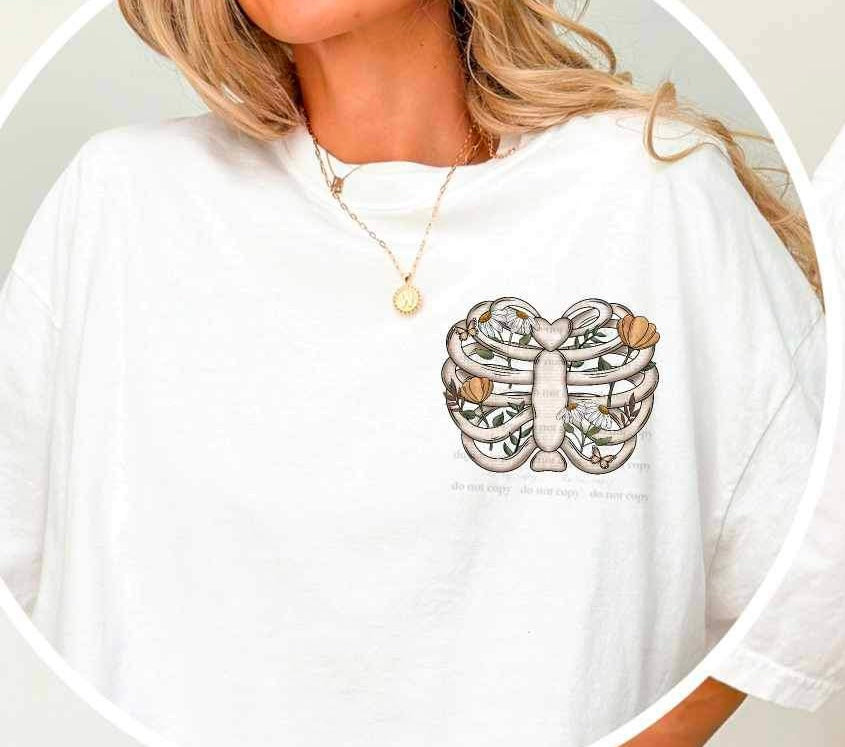 Floral rib cage (CSC) 24413 DTF transfer
