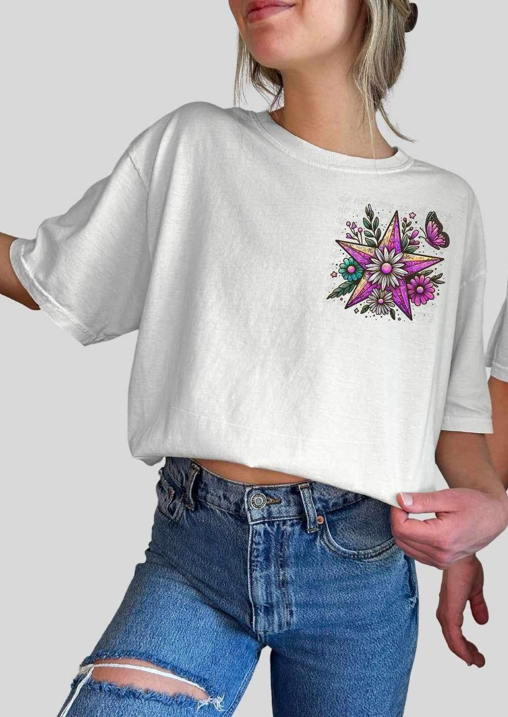 Star with florals 27183 DTF transfer