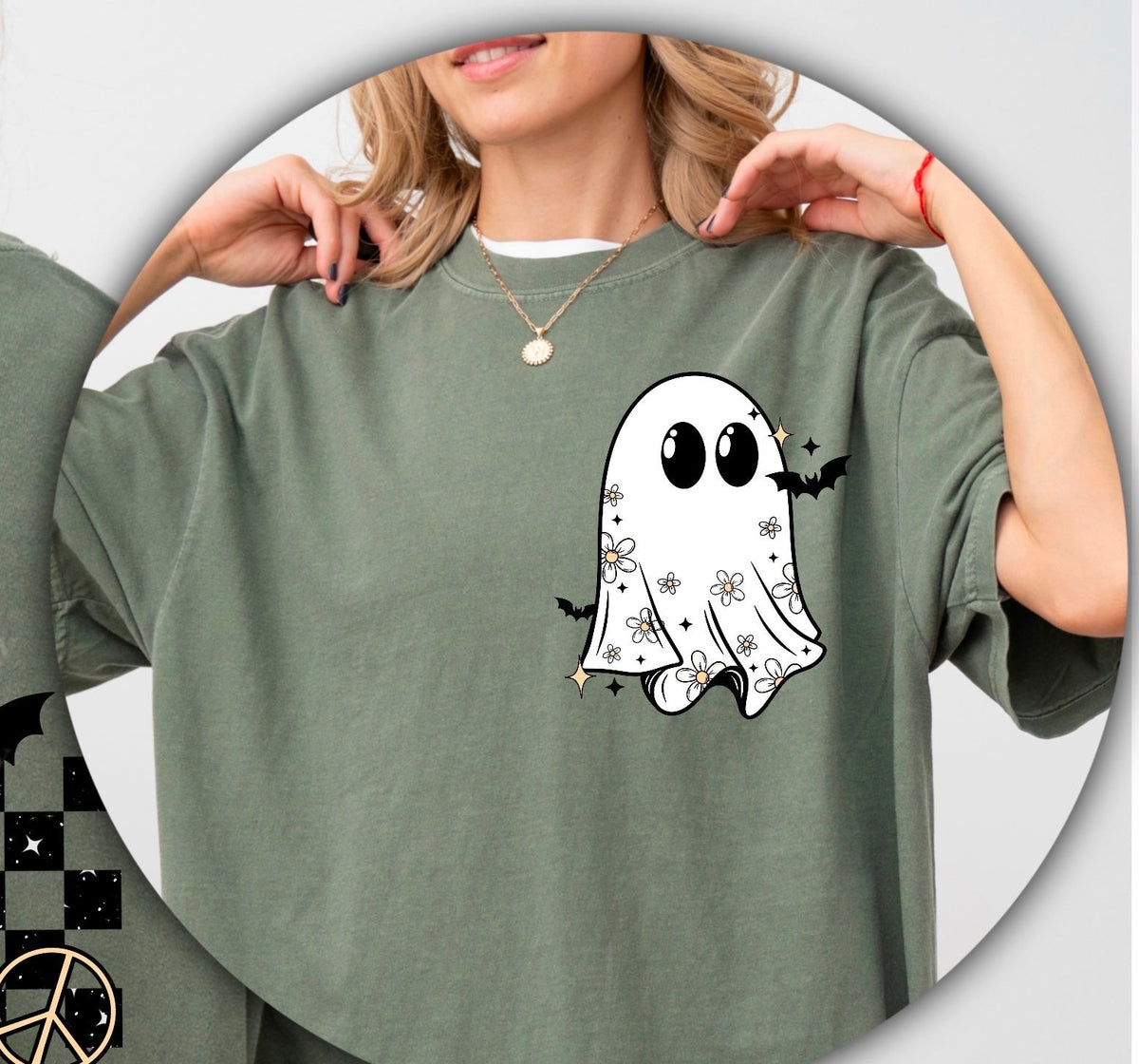 Groovy Halloween ghost pocket (CSC) 58839 DTF transfer