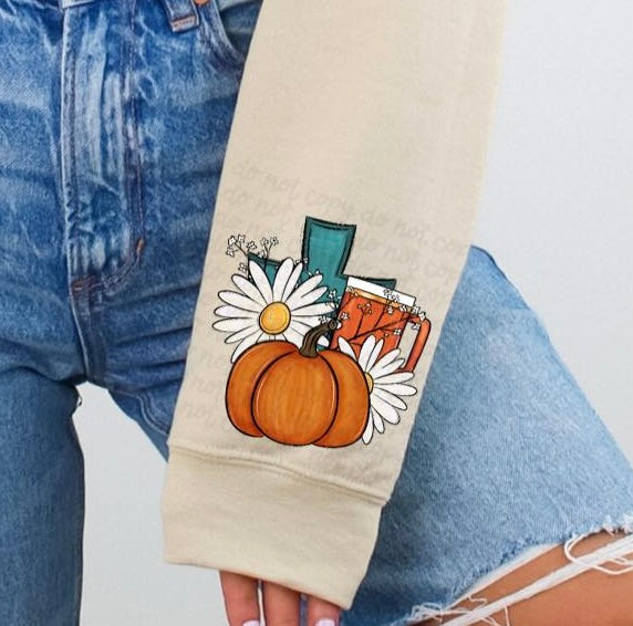 teal cross, pumpkin, cup 36718 DTF transfer