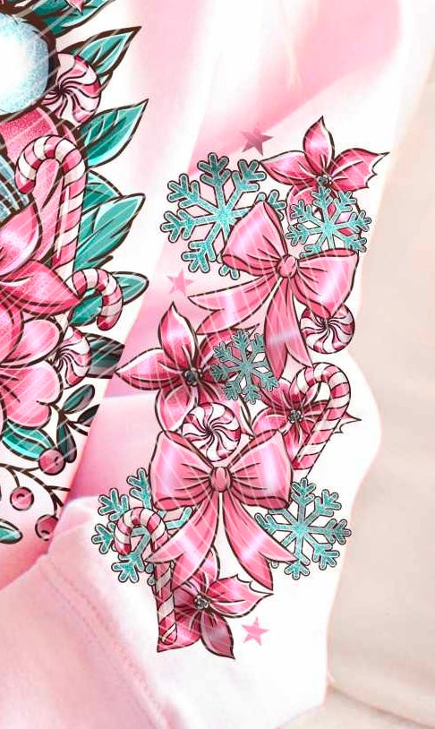 Pink floral sleeve (AG) 62347 DTF transfer