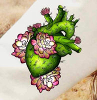 green cactus heart SLEEVE 20285 DTF transfer