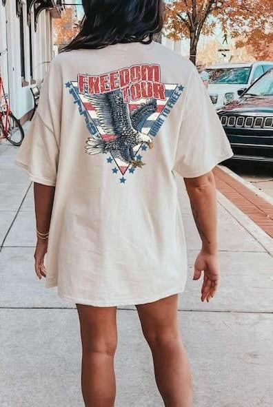 Freedom tour triangle with flying eagle 26841 DTF transfer