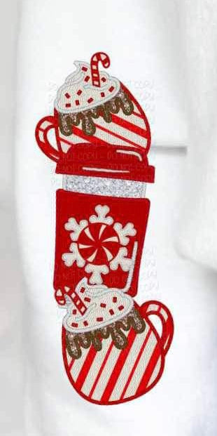 sequin peppermint lattes SLEEVE 15851 DTF Transfer