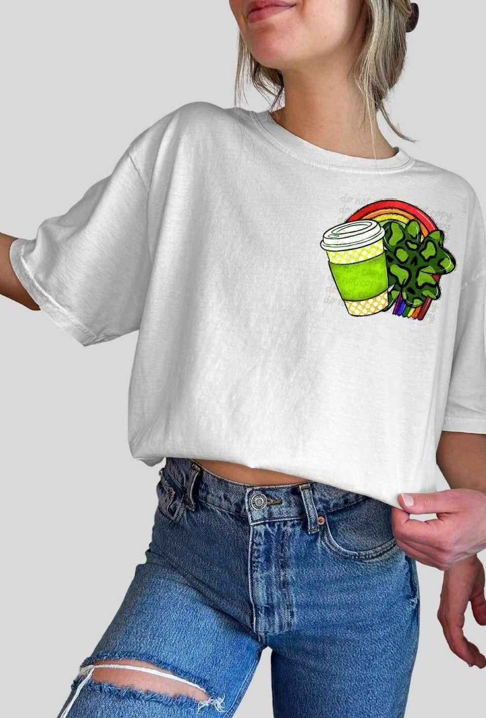 latte, clover, rainbow 19478 DTF Transfer