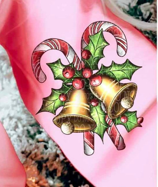 Candy canes and bells SLEEVE 15687 DTF Transfers